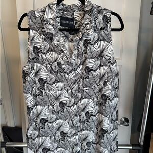 Wildfang Black and White Patterned Blouse